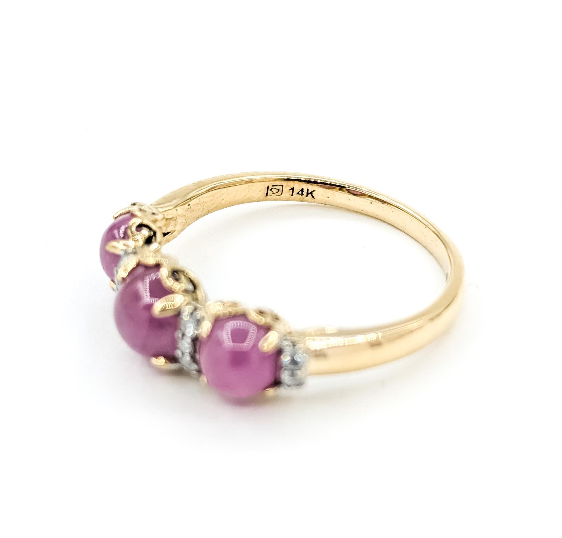 Charmante bague étoile en saphir et diamant en 14k en vente 3