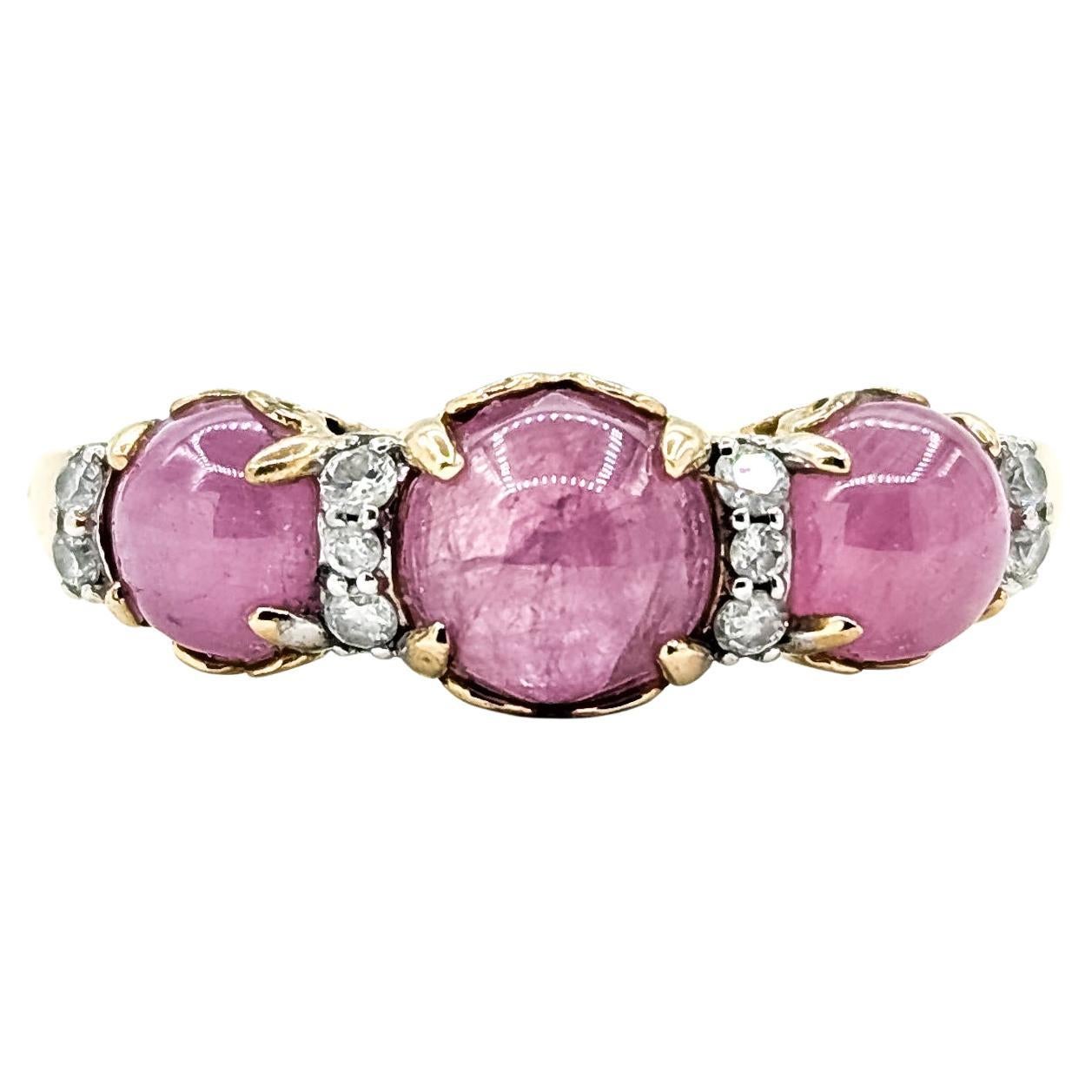 Charmante bague étoile en saphir et diamant en 14k en vente