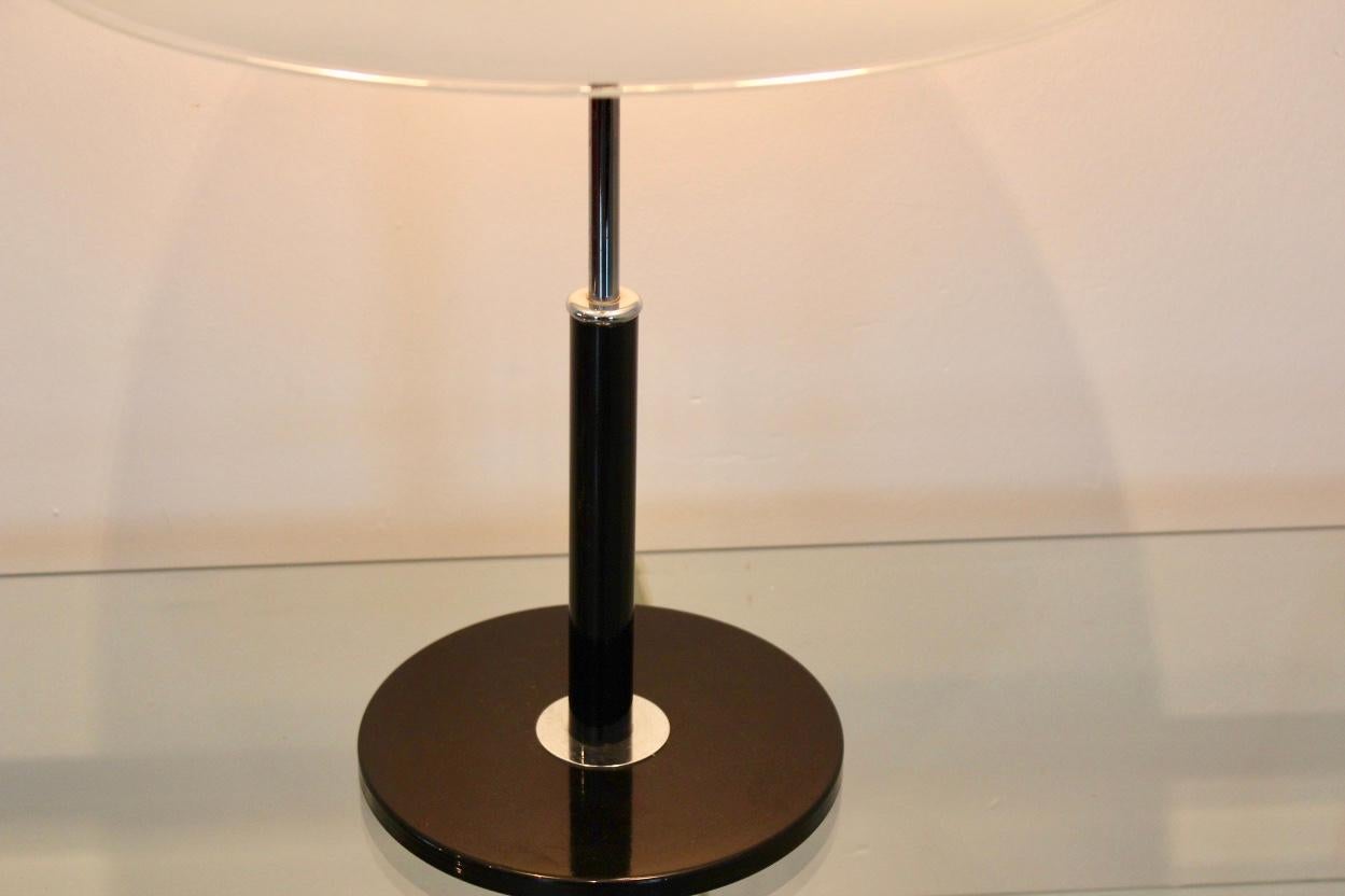 Scandinavian Modern Charming Steel and Milky Glass Table Light by Ikea, 1970s For Sale
