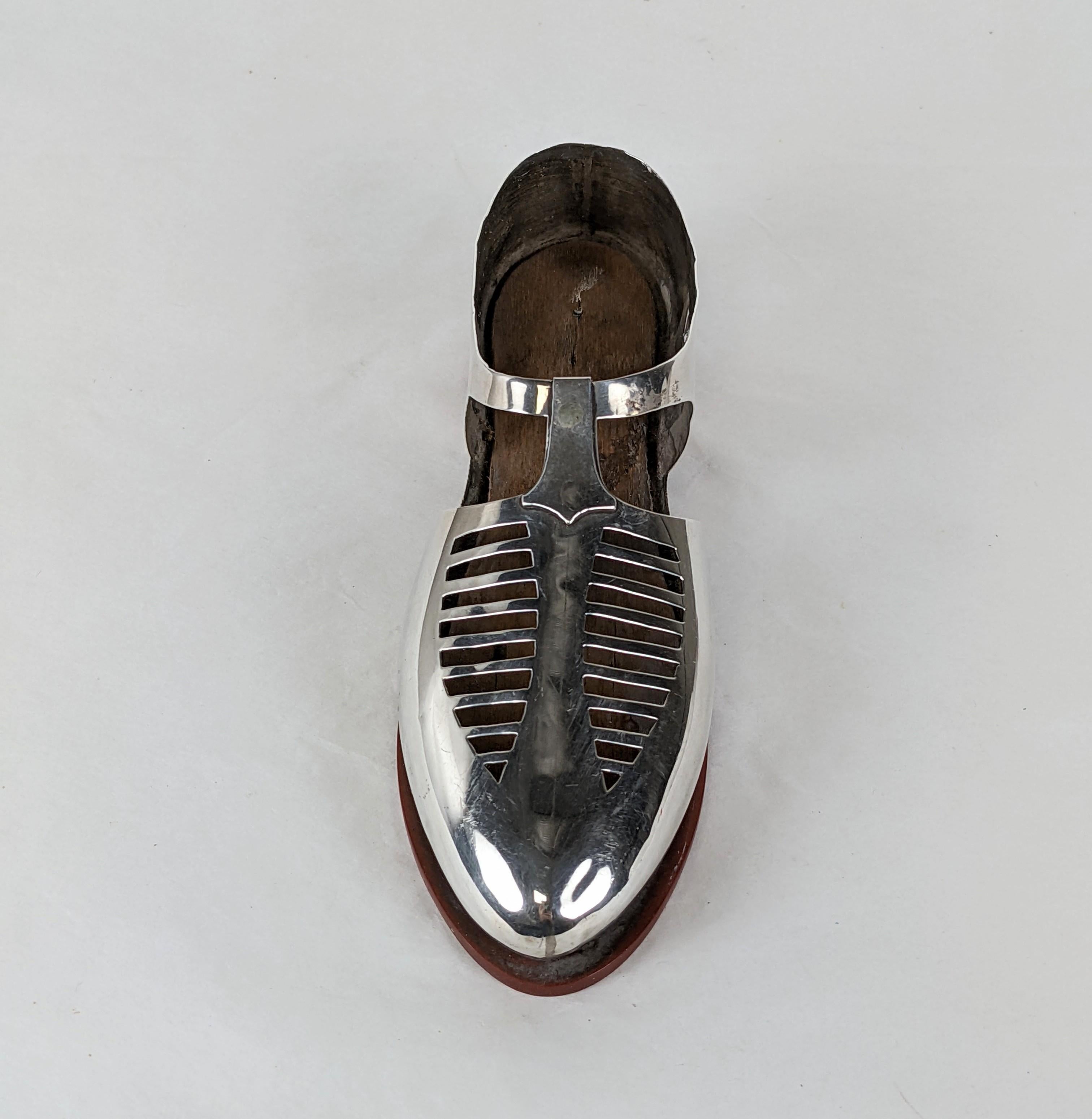 Black Charming Sterling Art Deco Shoe For Sale