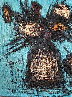 Charmante peinture de nature morte dans le style de Bernard Buffet