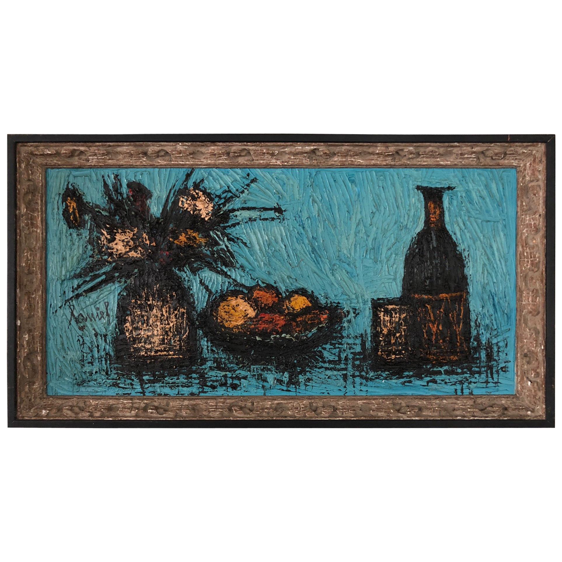 Charming Still Life Painting In The Style Of Bernard Buffet For Sale