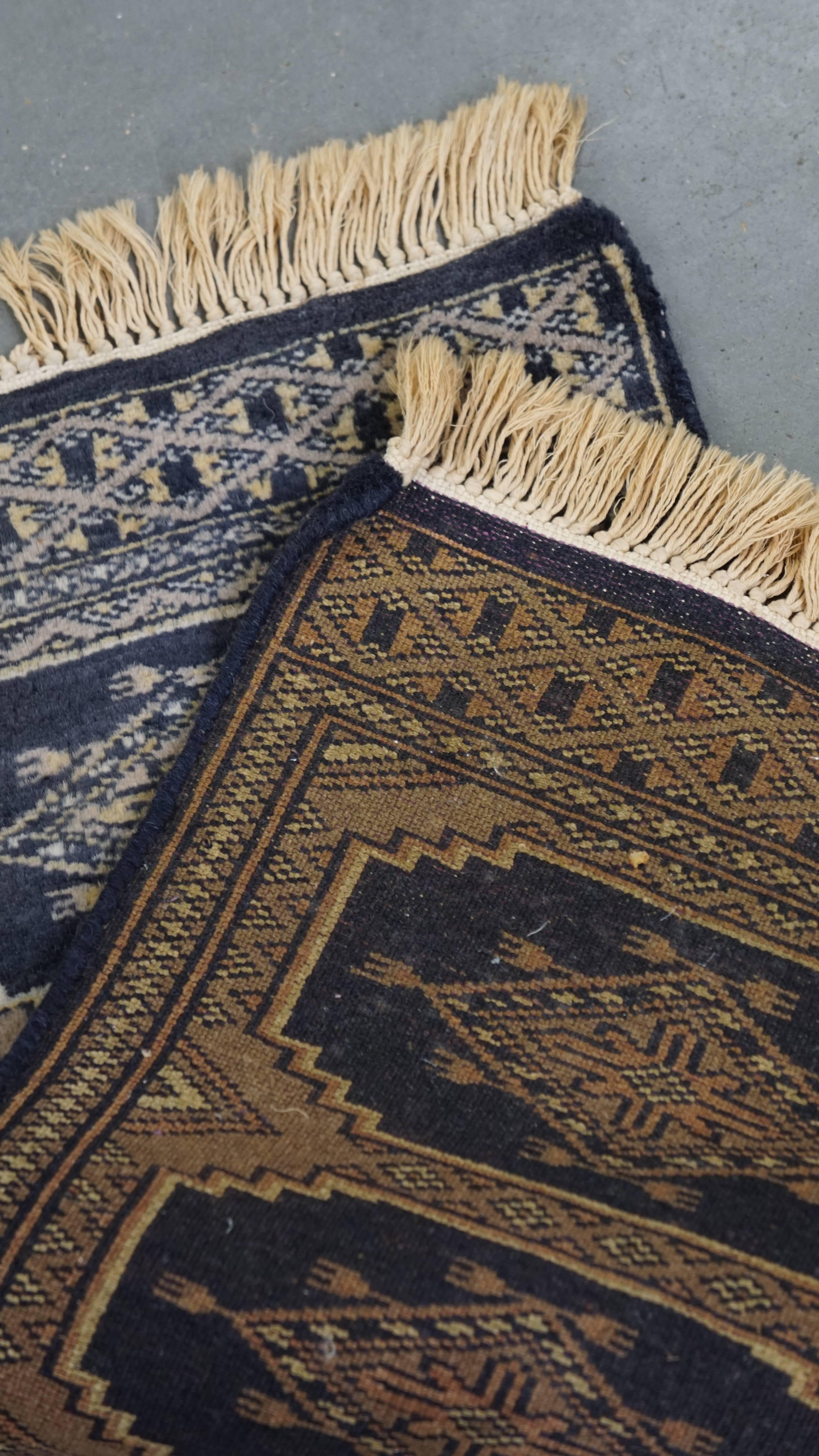 20th Century Charming, Subtle Decorative Rug/Runner in Blue and Beige Tones – 71x32 cm For Sale