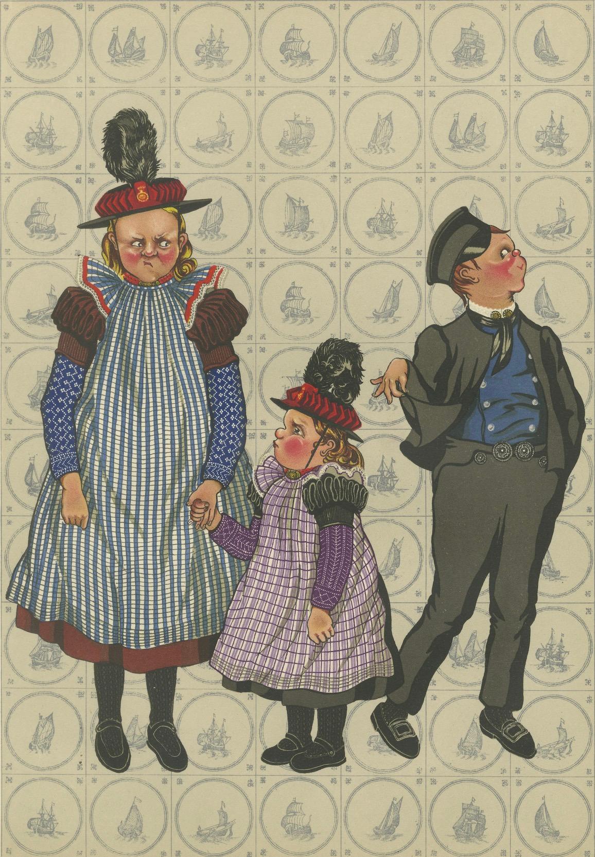 Incantevole abito domenicale dei bambini di Huizen - Costume olandese della fine del XIX secolo in vendita 3