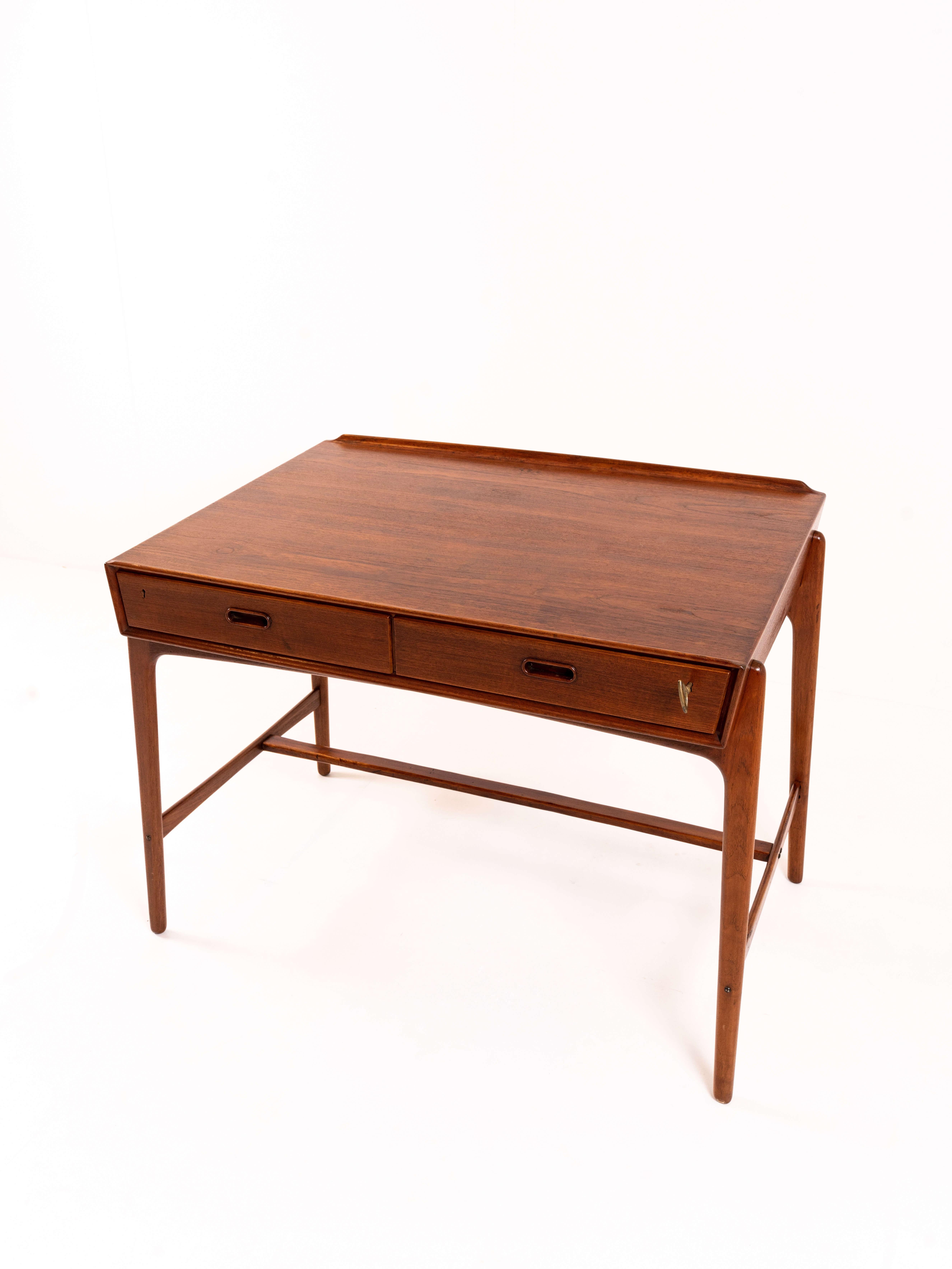 Scandinavian Modern Charming Svend Aage Madsen Desk in Teak from Denmark the 1950s