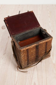 Charming Swedish Fishing Basket / Stool, Circa 1900