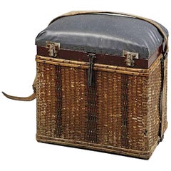 Charming Swedish Fishing Basket / Stool, Circa 1900