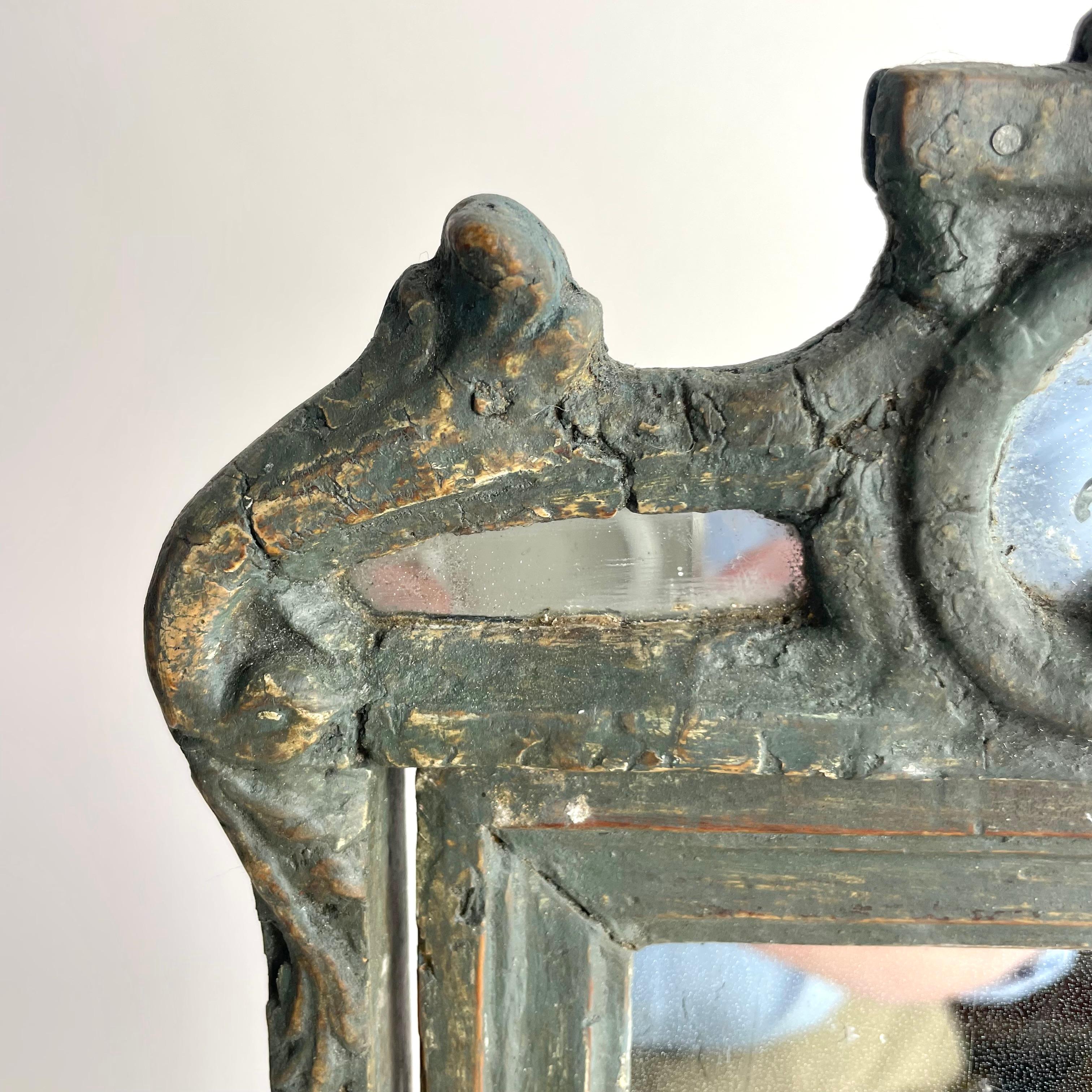 Charming Swedish Gustavian Shaving Mirror, Transition Style, 1770s For Sale 11