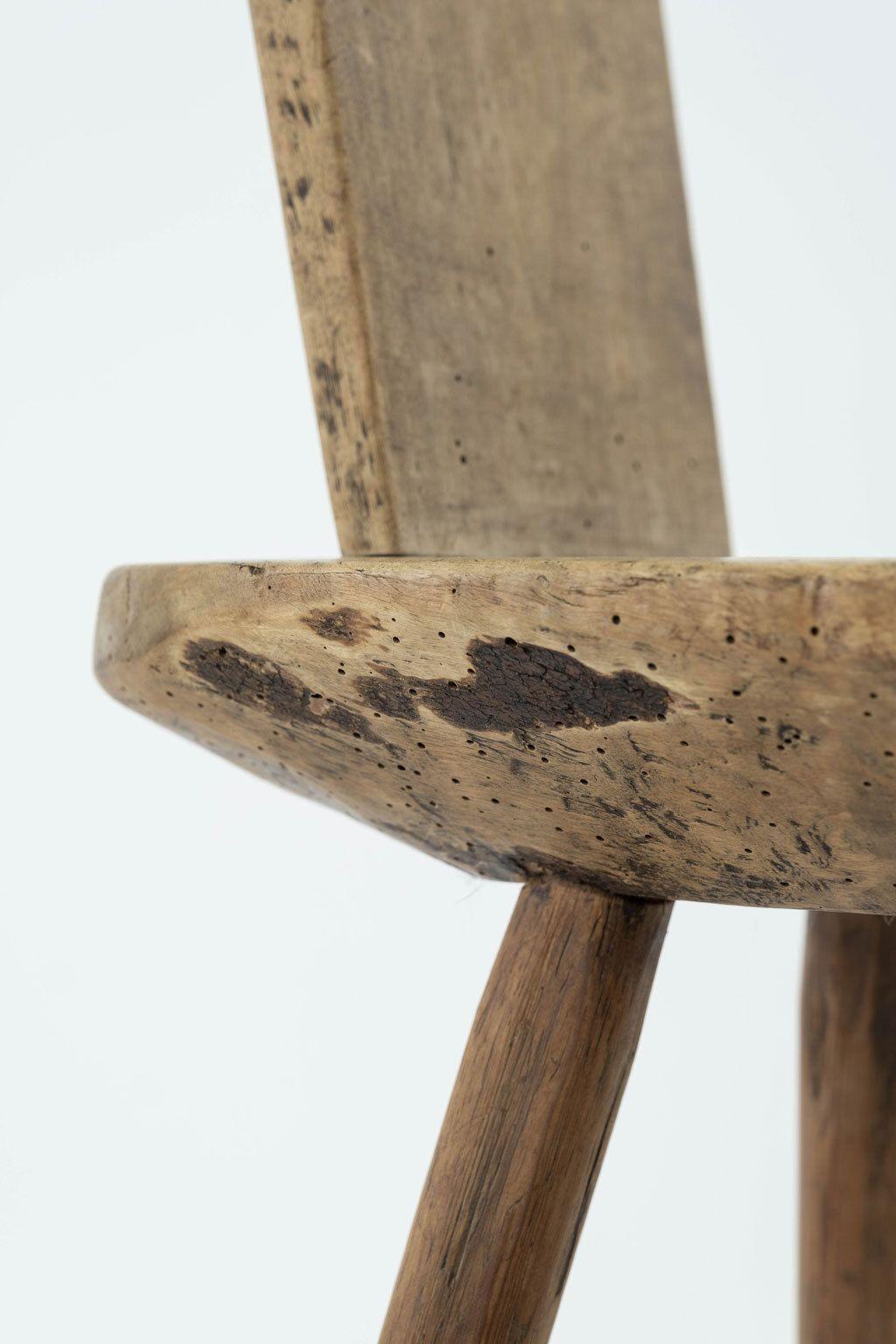 Hand-Carved Charming Swedish Rustic Chair