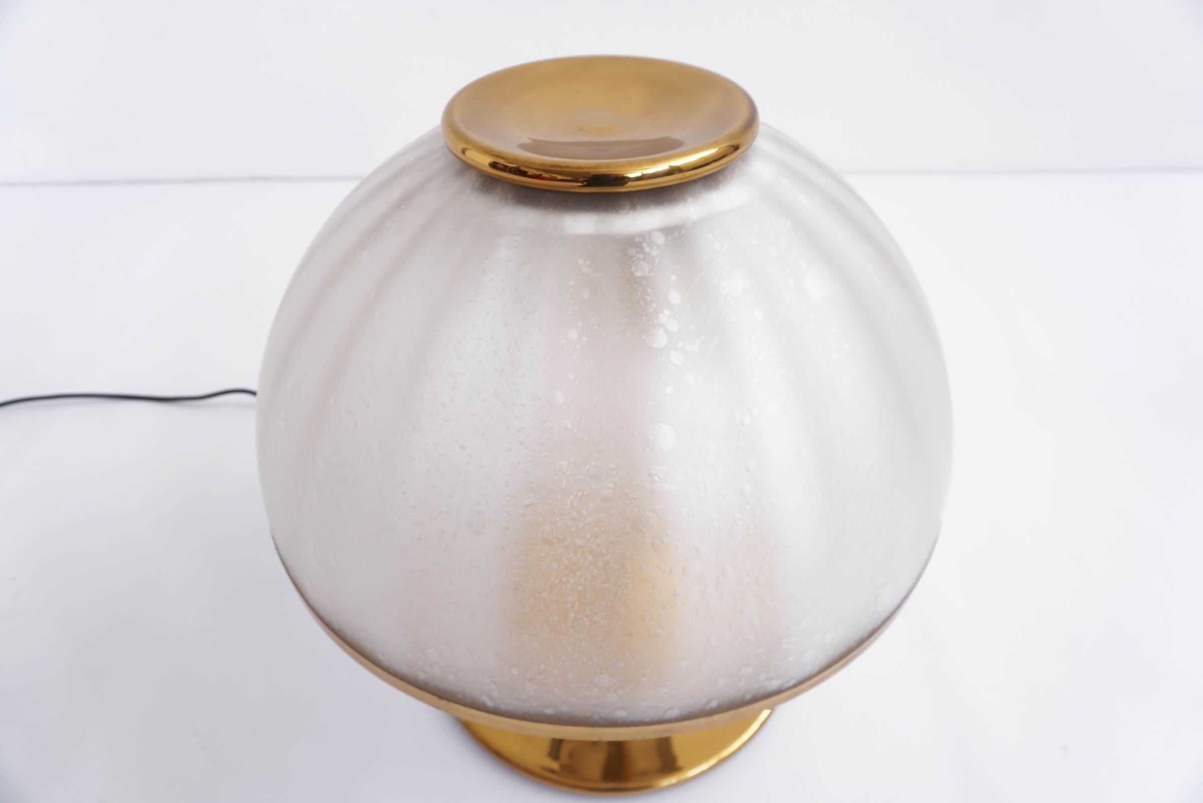 Charming Table Lamp in Glass and Brass In Good Condition In Morbio Inferiore, CH