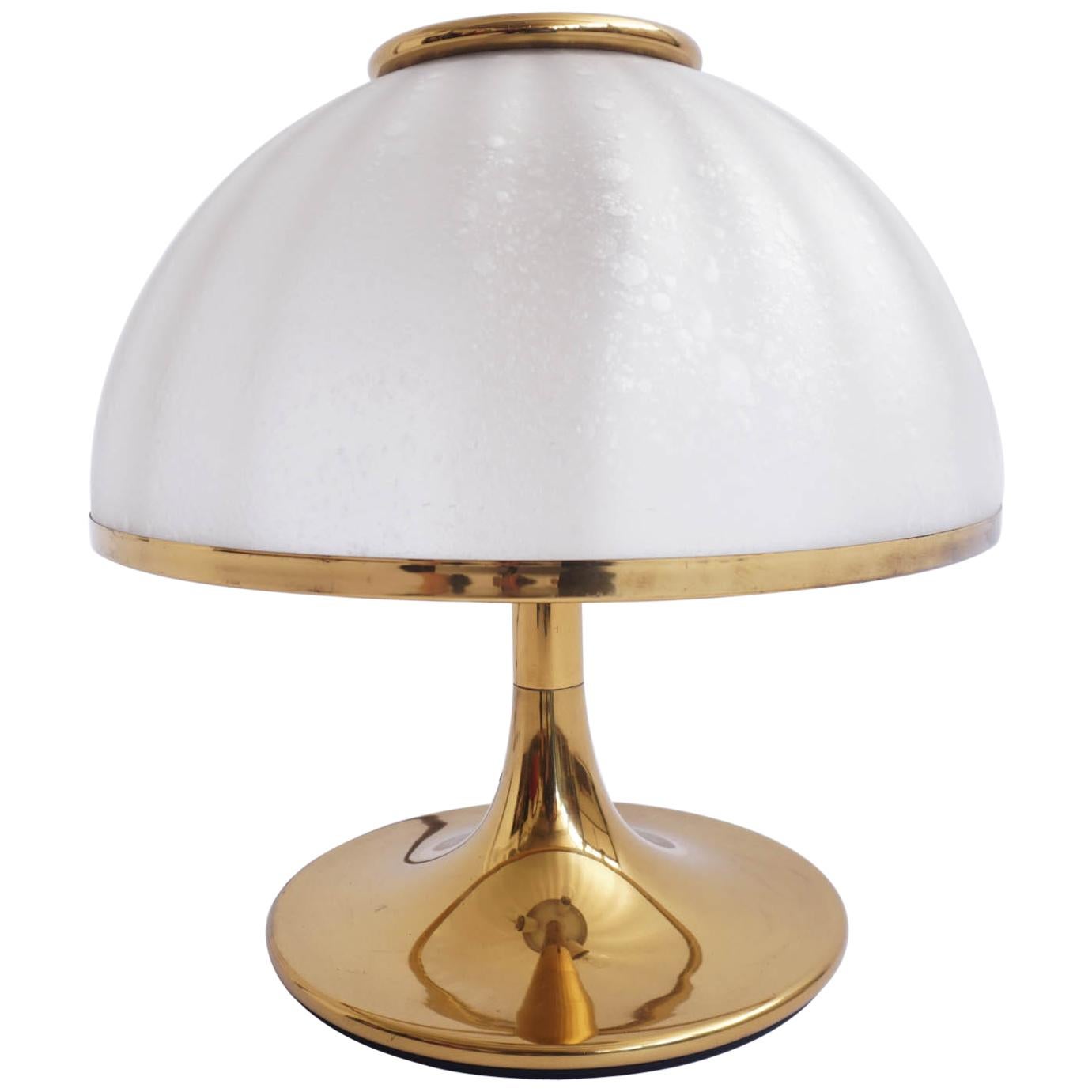 Charming Table Lamp in Glass and Brass