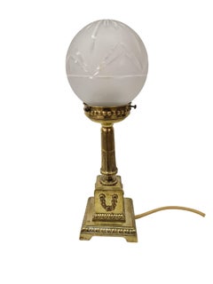 Charming table lamp, fire gilt, cut glass, Art Nouveau Jugendstil, 1910, Austria