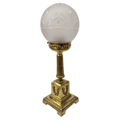 Antique Charming table lamp, fire gilt, cut glass, Art Nouveau Jugendstil, 1910, Austria