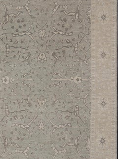 Ein charmanter Teppich im Tabriz-Design mit All-Over-Design in Grau, Tan und Creme