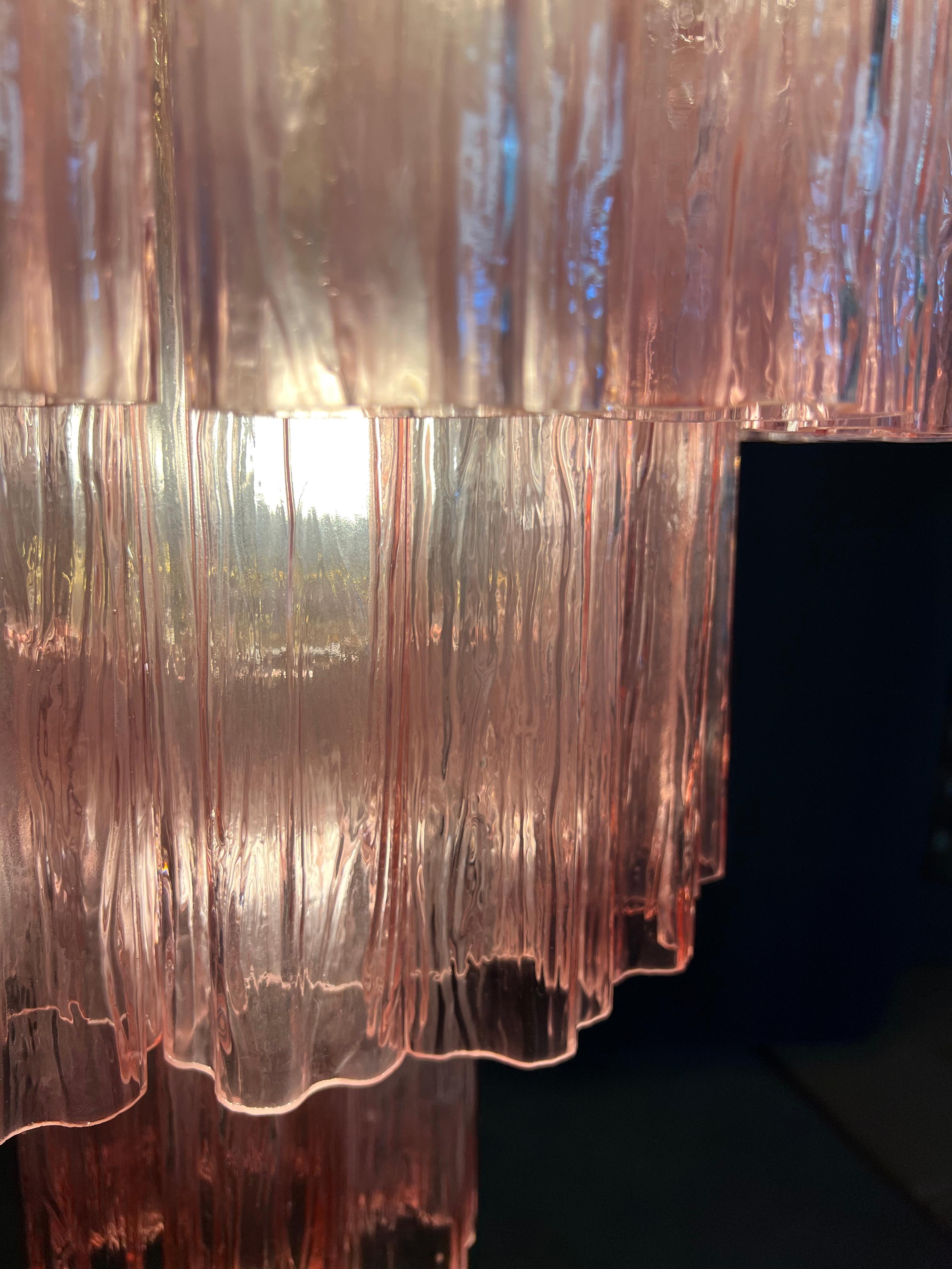 Charming Talian Pink Chandelier by Valentina Planta, Murano For Sale 8
