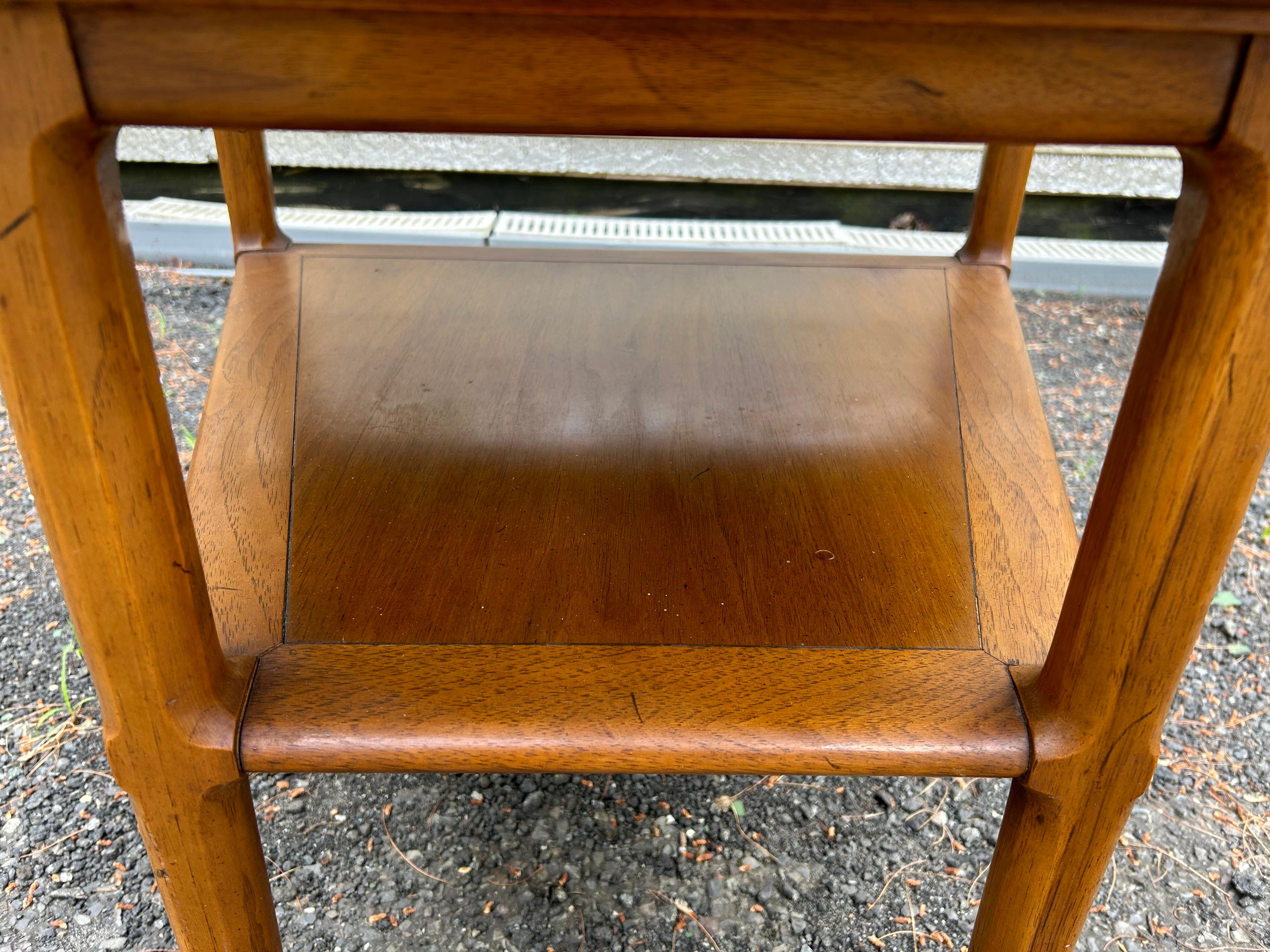 Fruitwood Charming Trapezoid Shaped Tomlinson Sophisticate Side/End Table Mid-Century For Sale