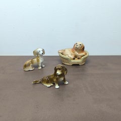 Charmantes Trio von Keramik-Hundefiguren aus der Mitte des Jahrhunderts - handbemalt, GIFT-READY