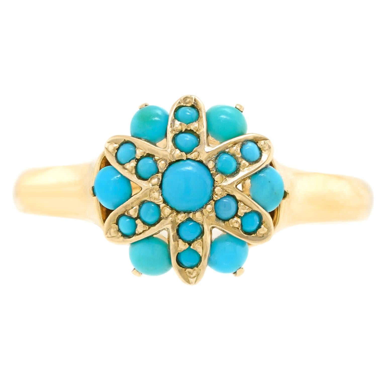 Victorian Charming Turquoise Ring For Sale