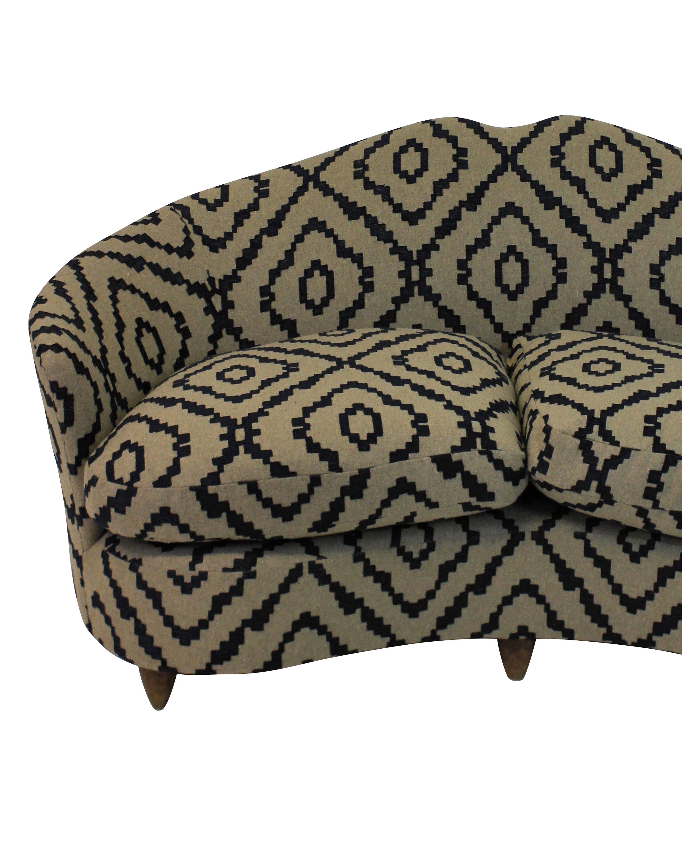 Mid-Century Modern Charming Two-Seat Curved Sofa by ISA