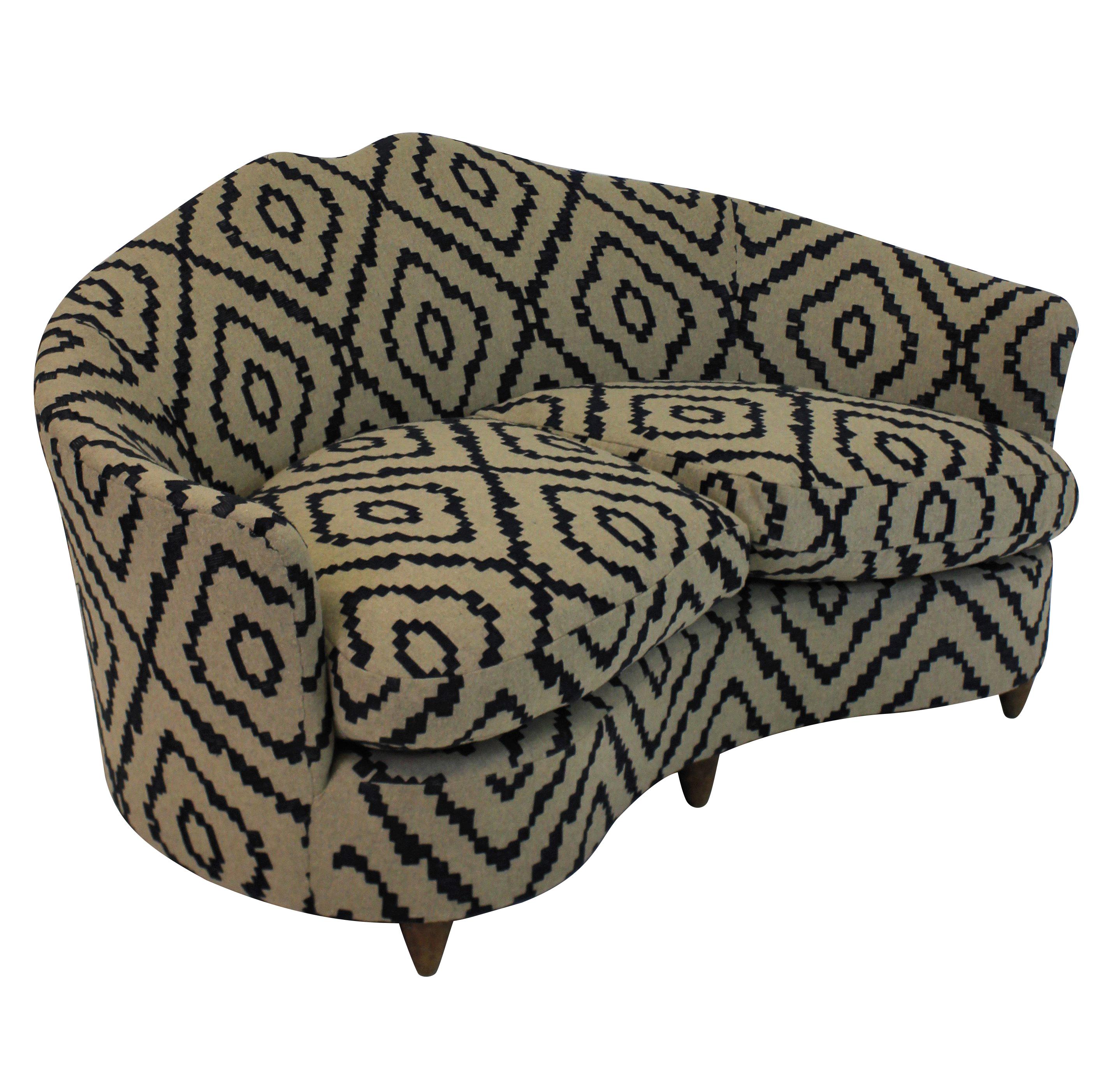 Italian Charming Two-Seat Curved Sofa by ISA