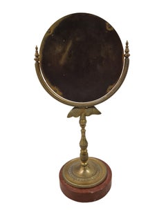 Charmanter Kosmetikspiegel, Tisch-Drehspiegel, Bronze-Marmor, Empire, 1820, Frankreich