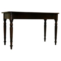 Charming Victorian Oak Side / Hall/Dining Table Standing on Tapering Turned Legs