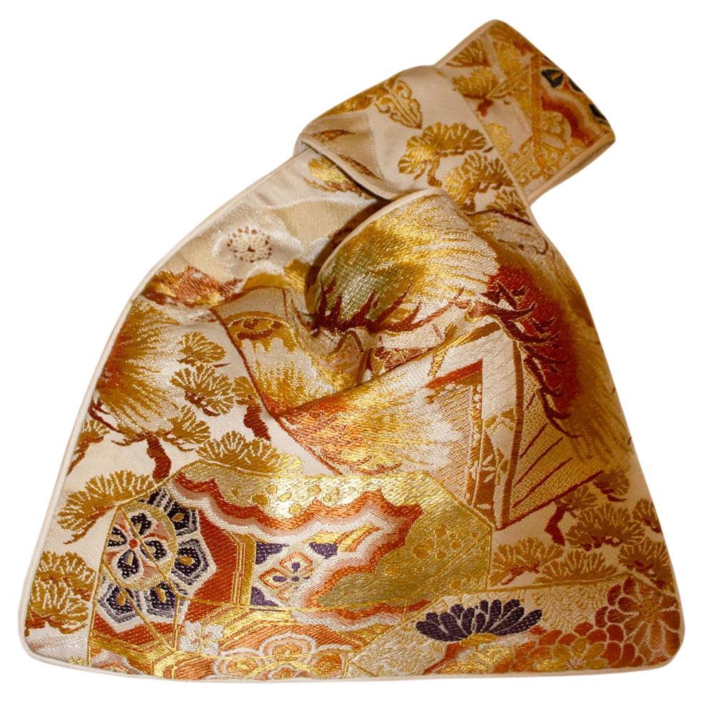 Charmante Vintage-Tasche aus alten Obi-Gürteln im Angebot