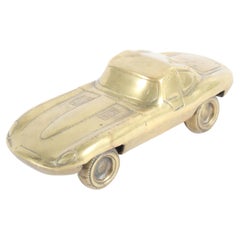 Charming Vintage Brass Sculpturebased on the Iconic Jaguar E Type Car