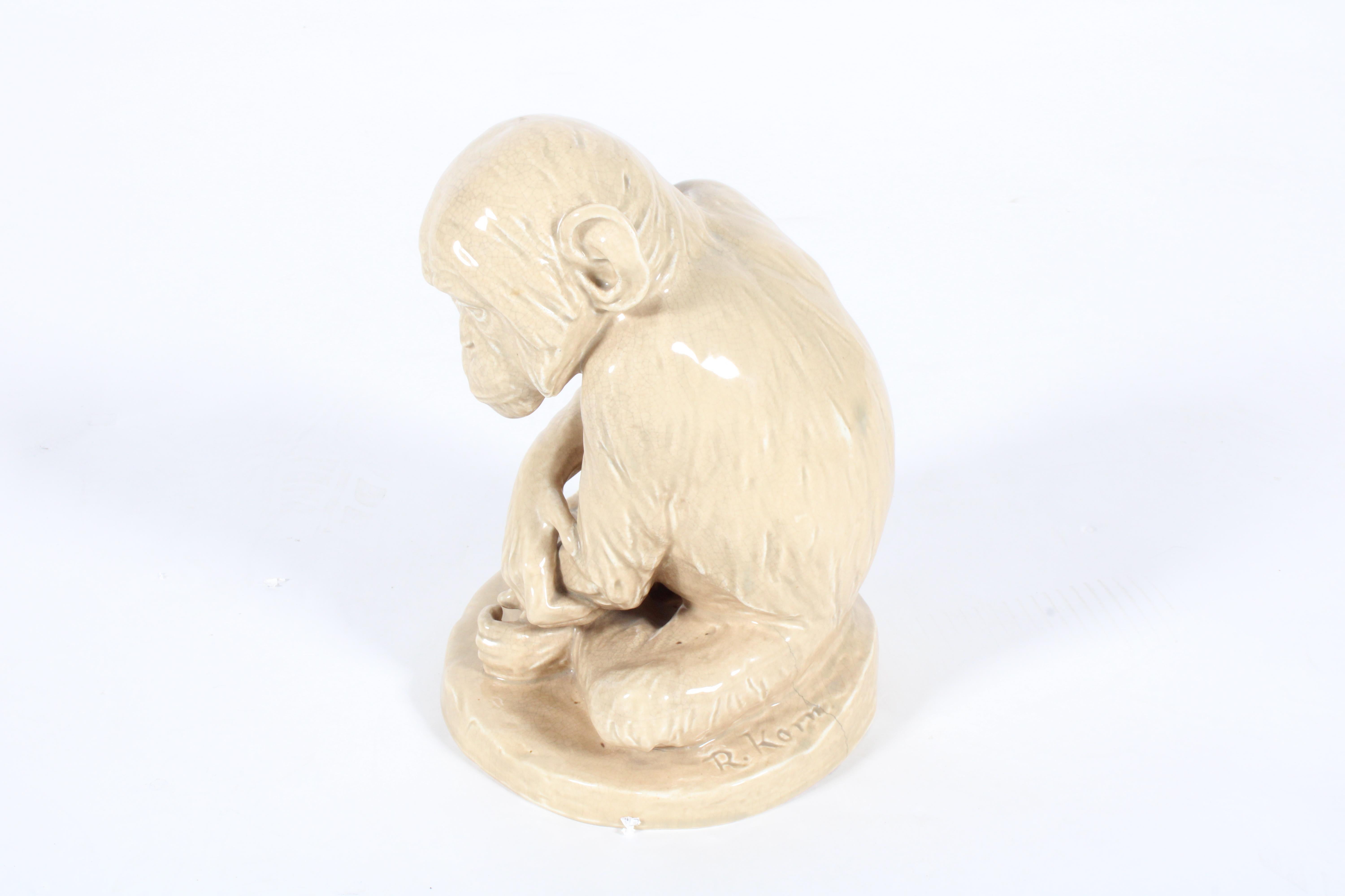 Charming Vintage Ceramic In The Form Of A Chimpanzee  *Free Worldwide Shipping 12