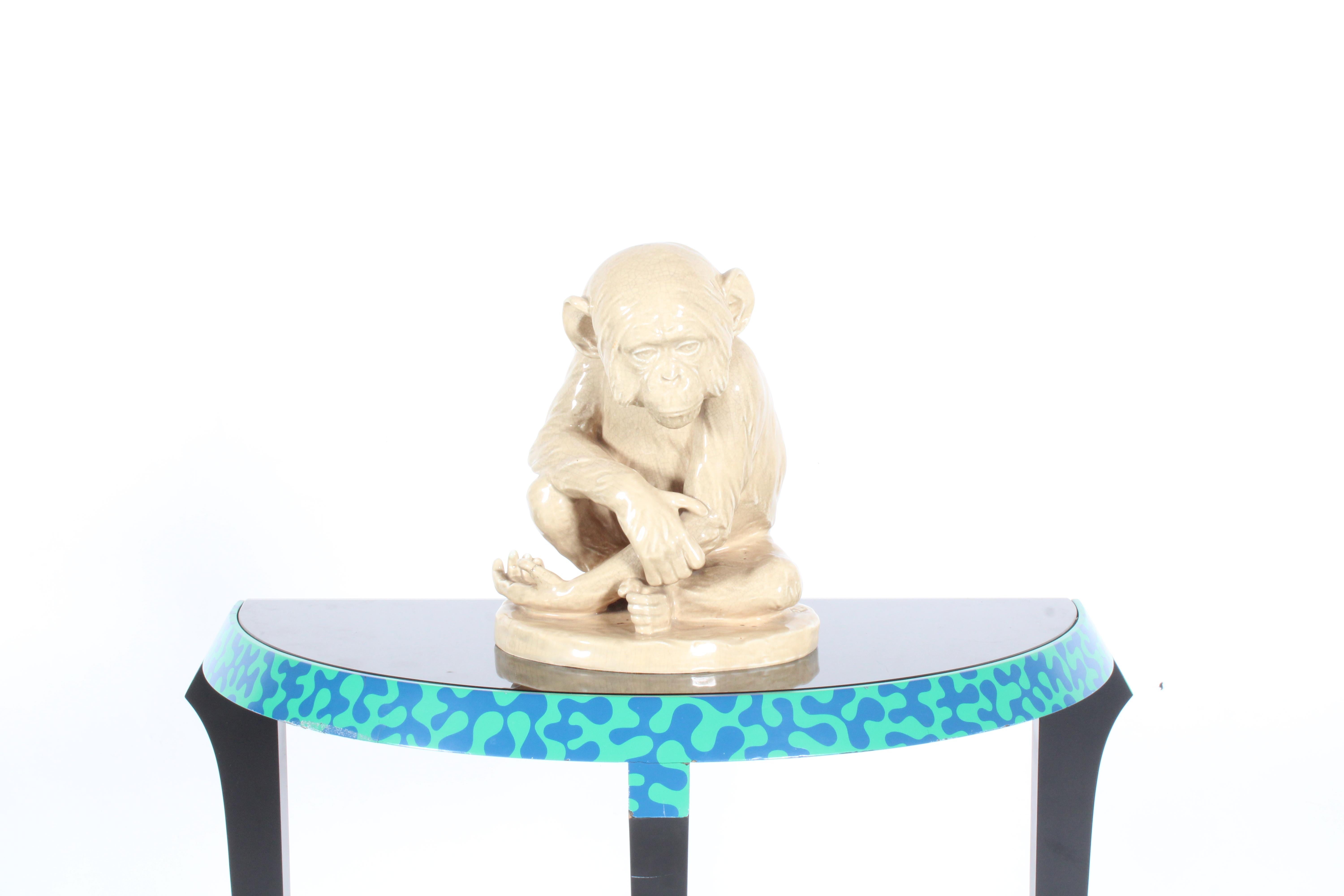 German Charming Vintage Ceramic In The Form Of A Chimpanzee  *Free Worldwide Shipping