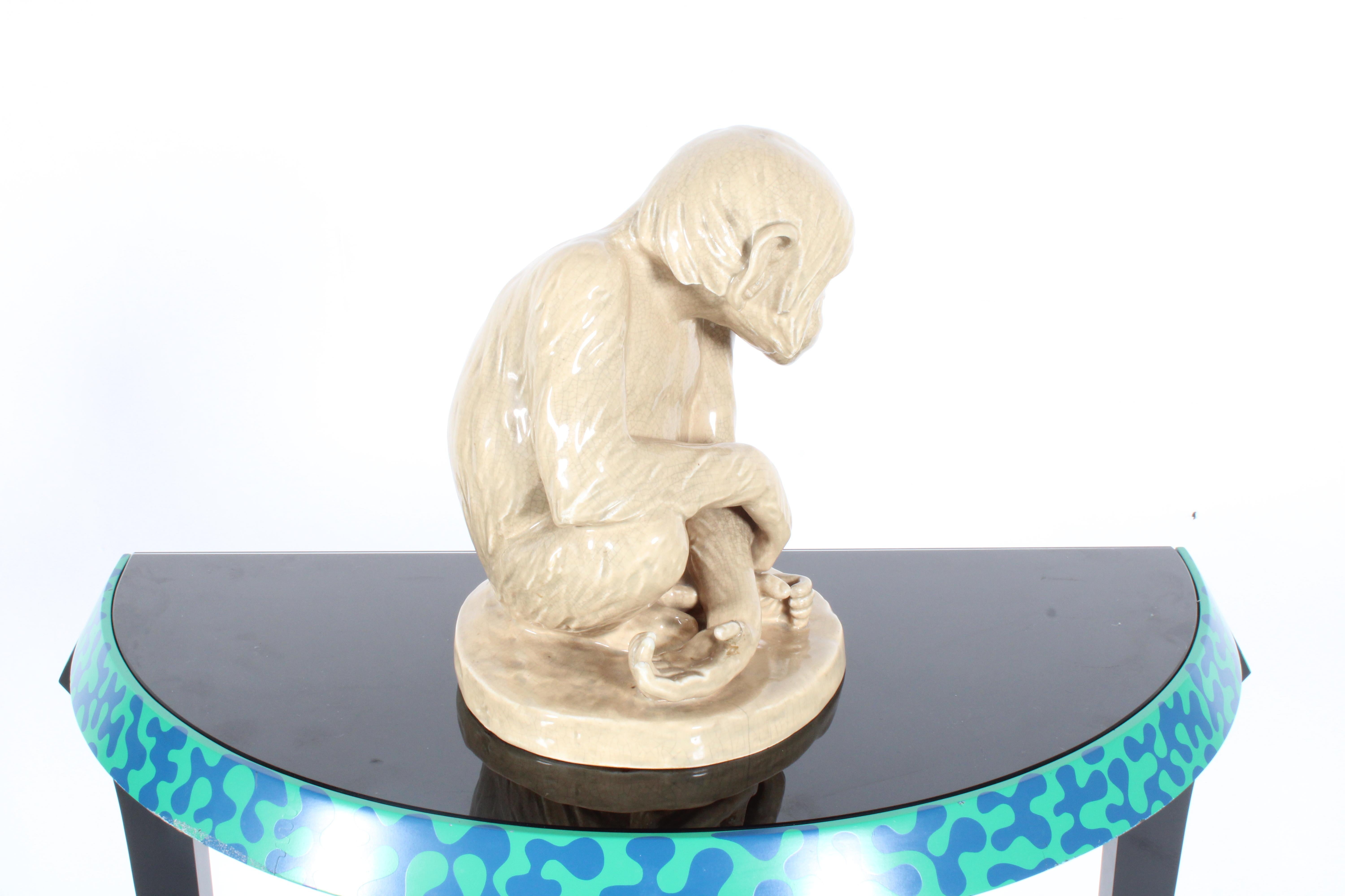 Late 20th Century Charming Vintage Ceramic In The Form Of A Chimpanzee  *Free Worldwide Shipping