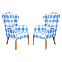 Charming Vintage Diminutive Cottage Style Wing Chairs