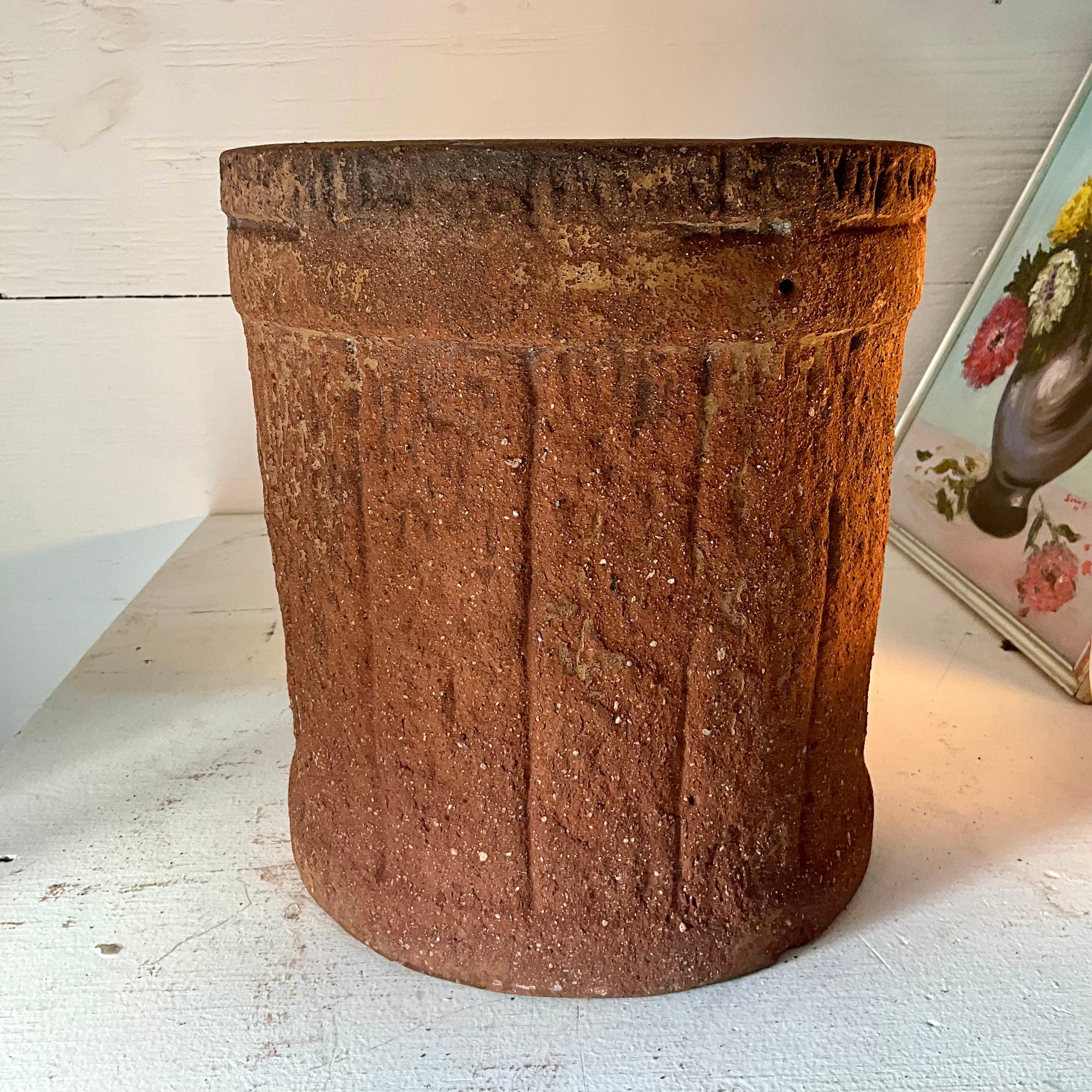 Charmante Vintage Faux Bois Terracotta Plante (20. Jahrhundert) im Angebot