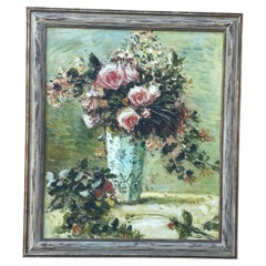 Charming Vintage Floral Still Life Painting #1 From Palm Springs Estate.