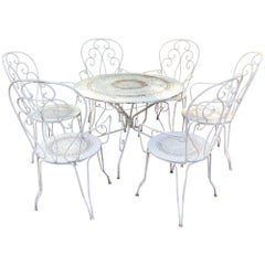 Charming Vintage French Bistro Dining Table and Chairs