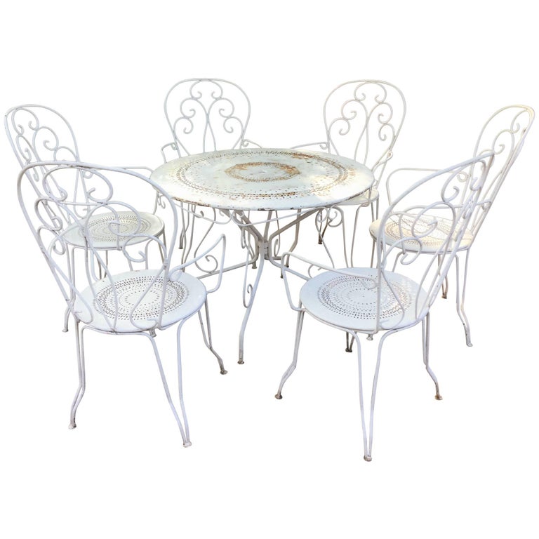 Charming Vintage French Bistro Dining Table and Chairs at 1stDibs
