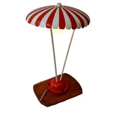 Charming Vintage Garden Lamp from the 1950s - Red and White