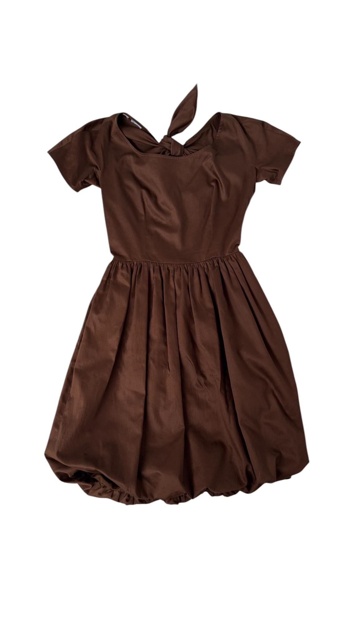 Charming Vintage Italian Balloon Dress with Bow-Back Closure im Angebot 10