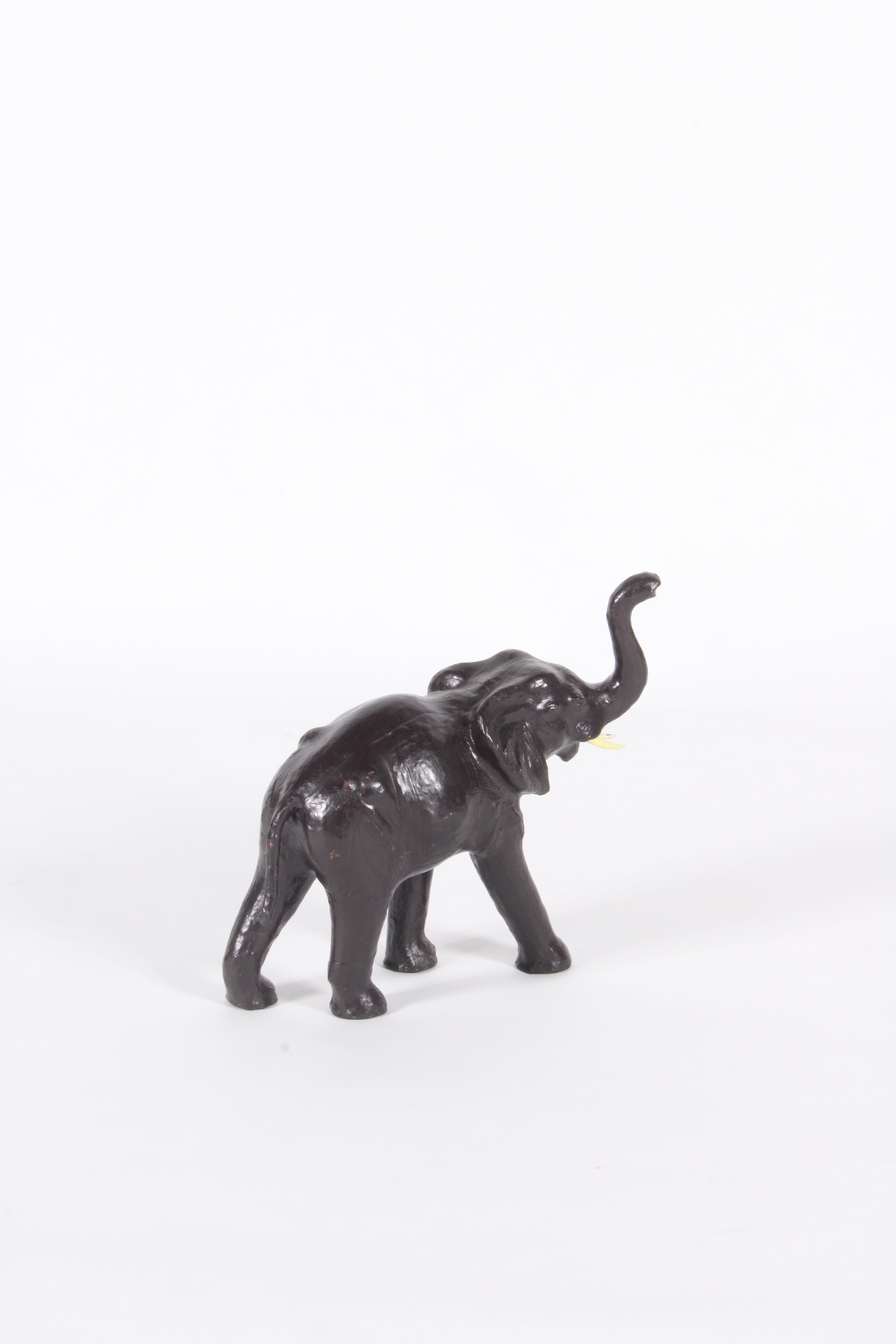 Francese Charme Elephant Sculrpture in pelle vintage * Consegna gratuita in tutto il mondo in vendita