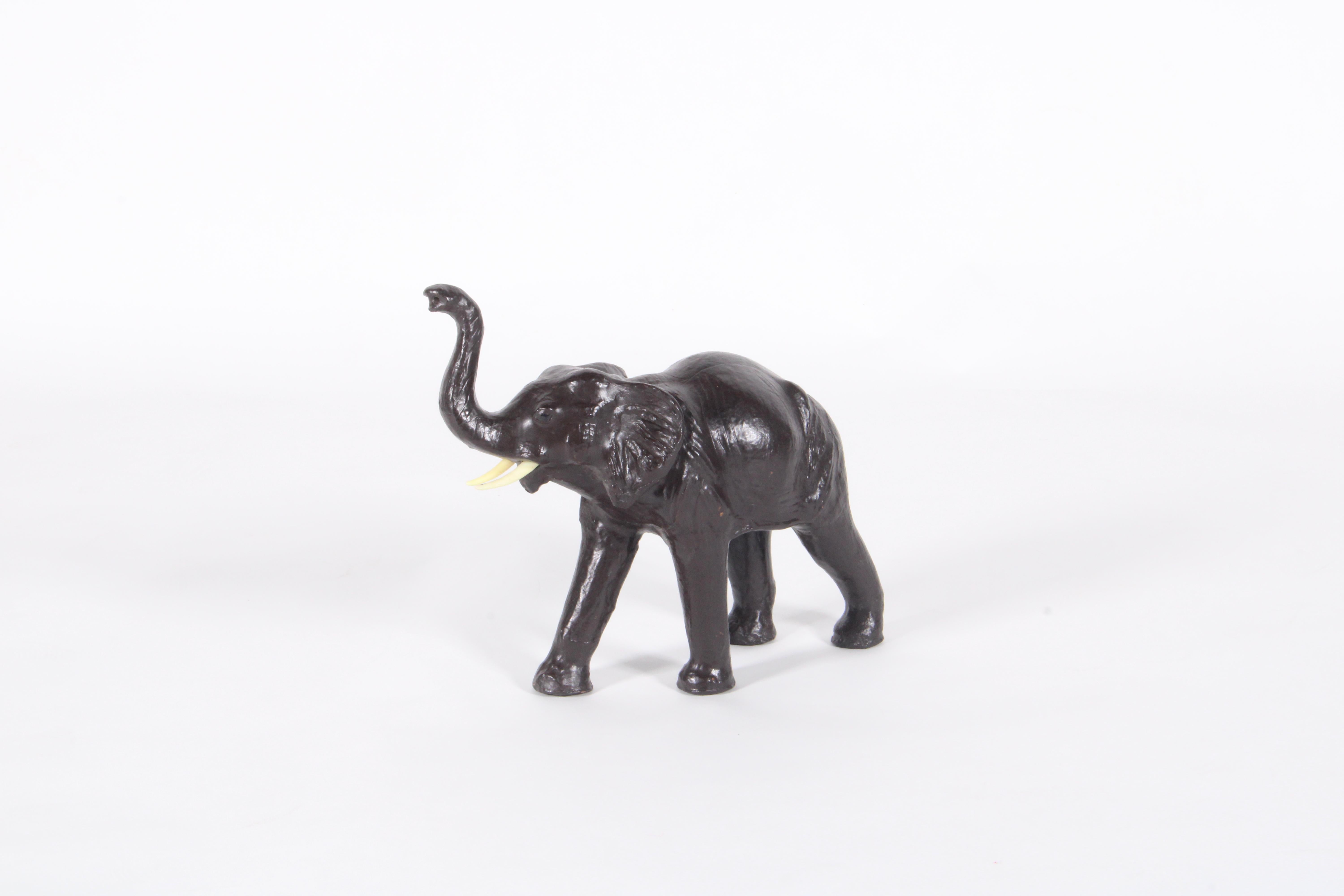 Pelle Charme Elephant Sculrpture in pelle vintage * Consegna gratuita in tutto il mondo in vendita