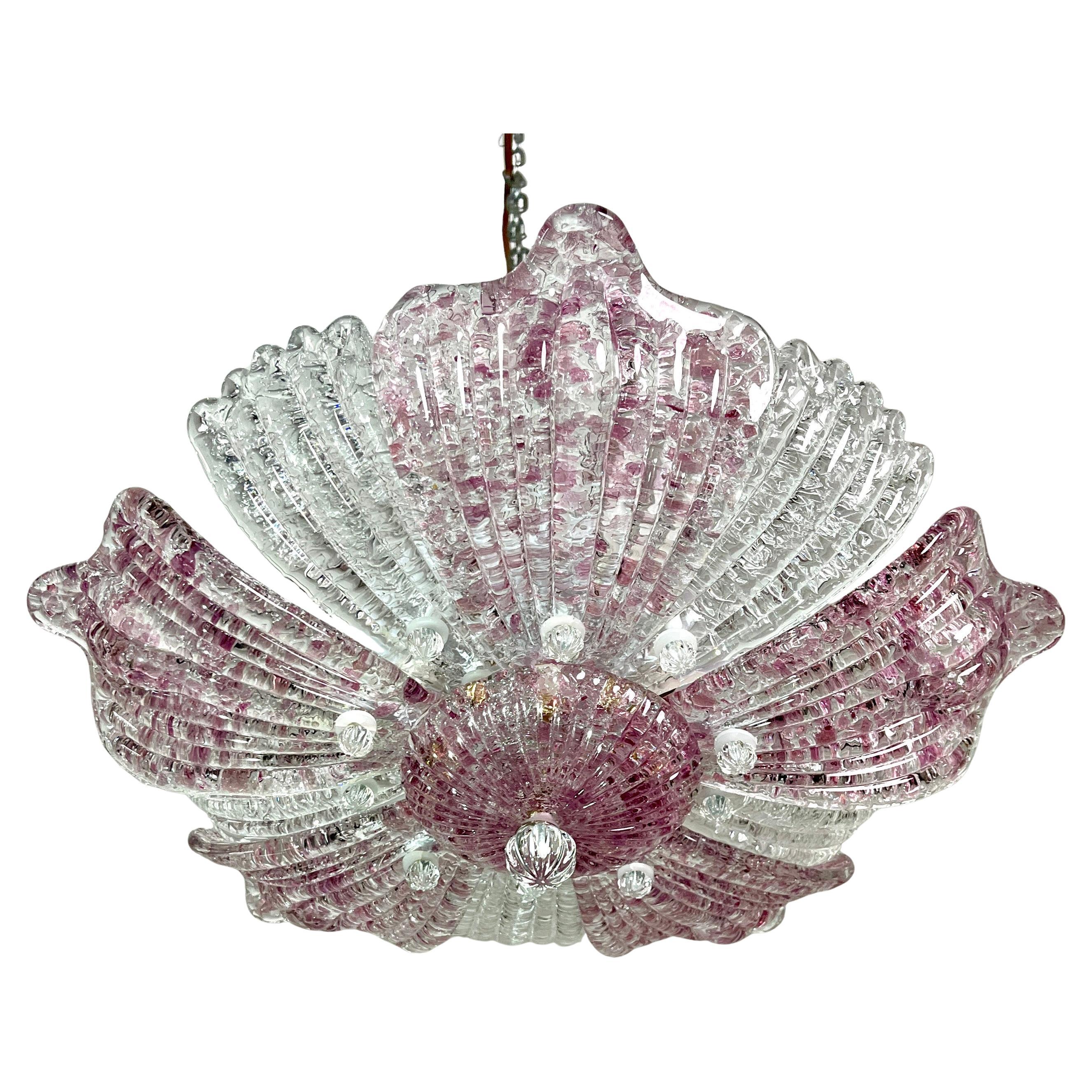 Charming Vintage Murano Glass Ceiling lamp Pink