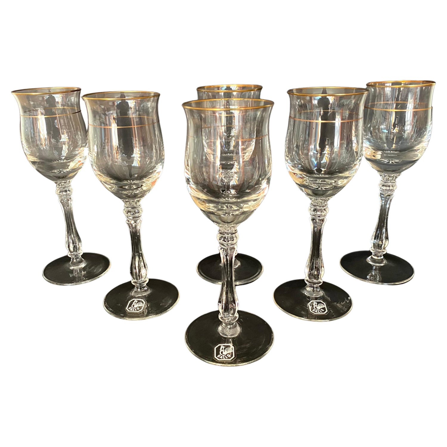 Vintage Crystal Wine Glasses by Gallo, 1980, Set of 8
