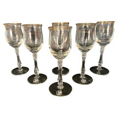 Charming Retro Set of 6 Crystal Cognac Glasses by Gallo, Germany, 1970s