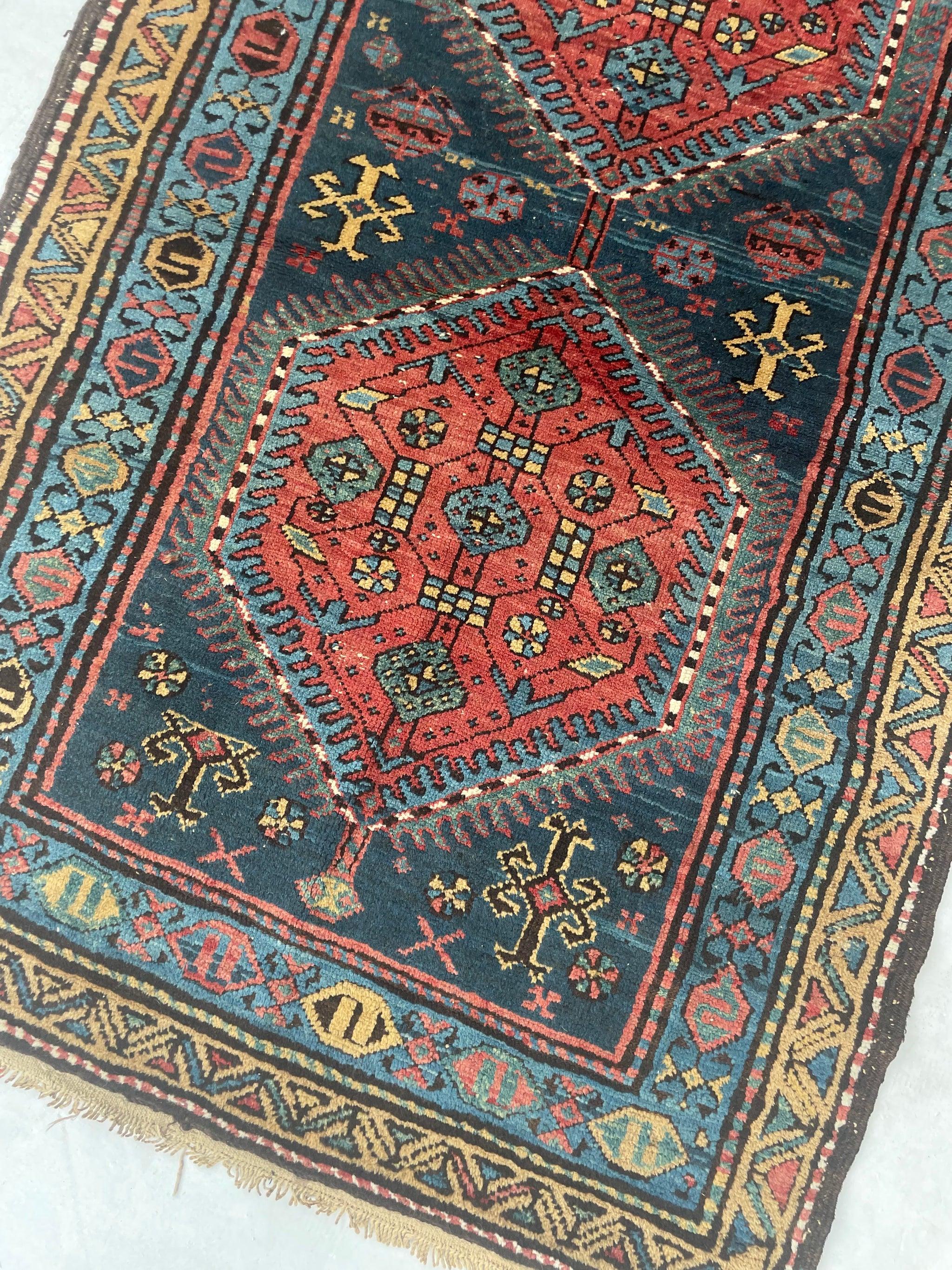 Charming Vintage Tribal Runner Rug, circa 1930's In Good Condition For Sale In Milwaukee, WI