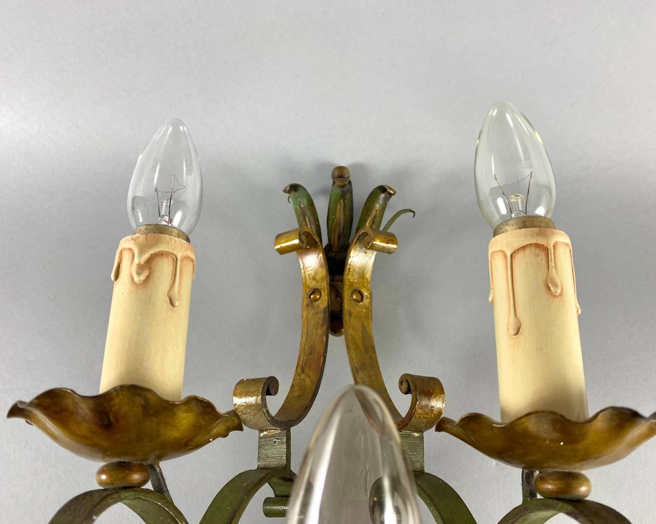 Charming Vintage Wall Sconce For 5 Light Point Metal Tiered Wall Lamp For Sale 1
