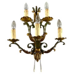 Charming Retro Wall Sconce For 5 Light Point Metal Tiered Wall Lamp