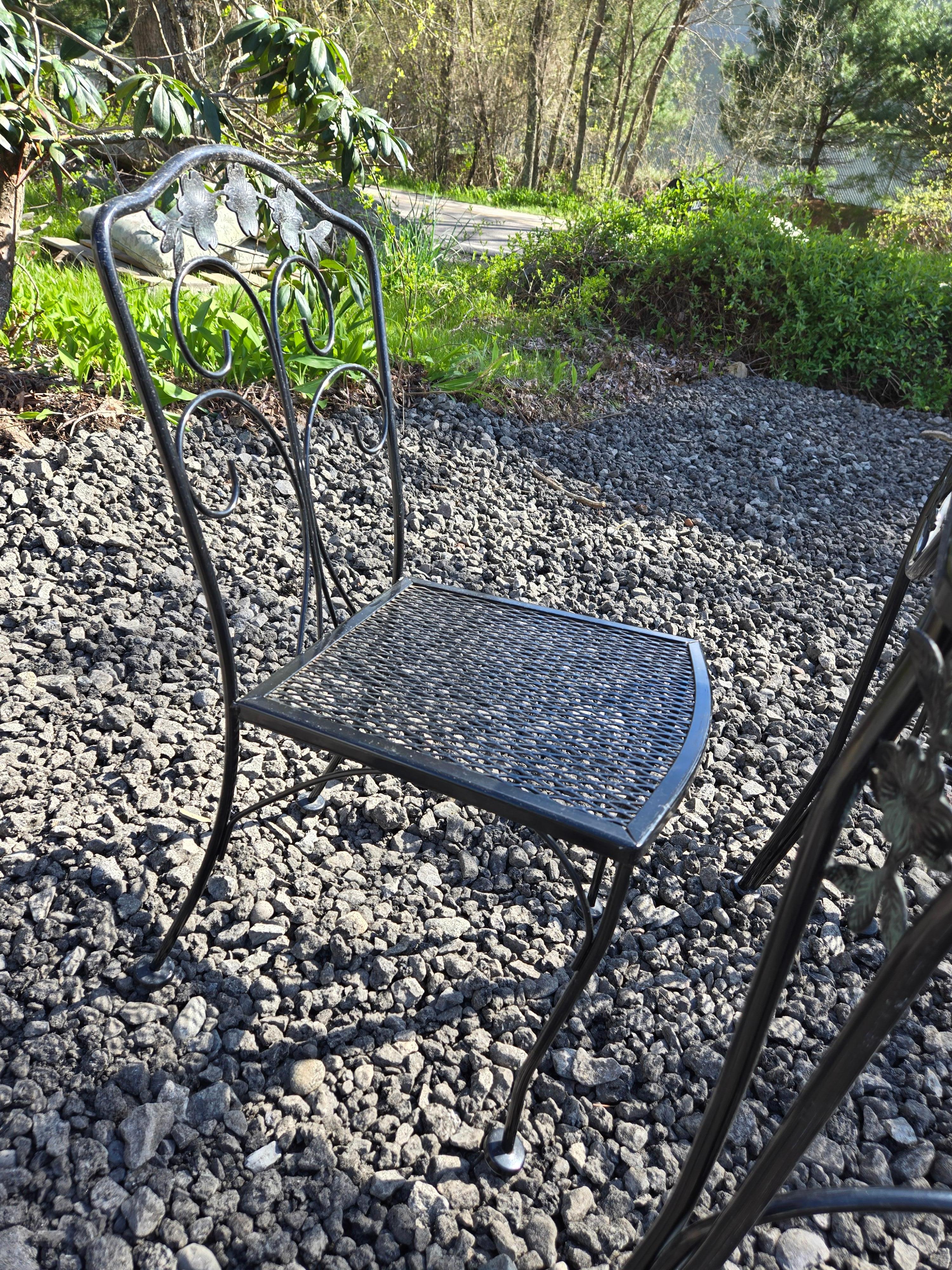 20th Century Charming Vintage Wrought Iron Patio Seating For Sale