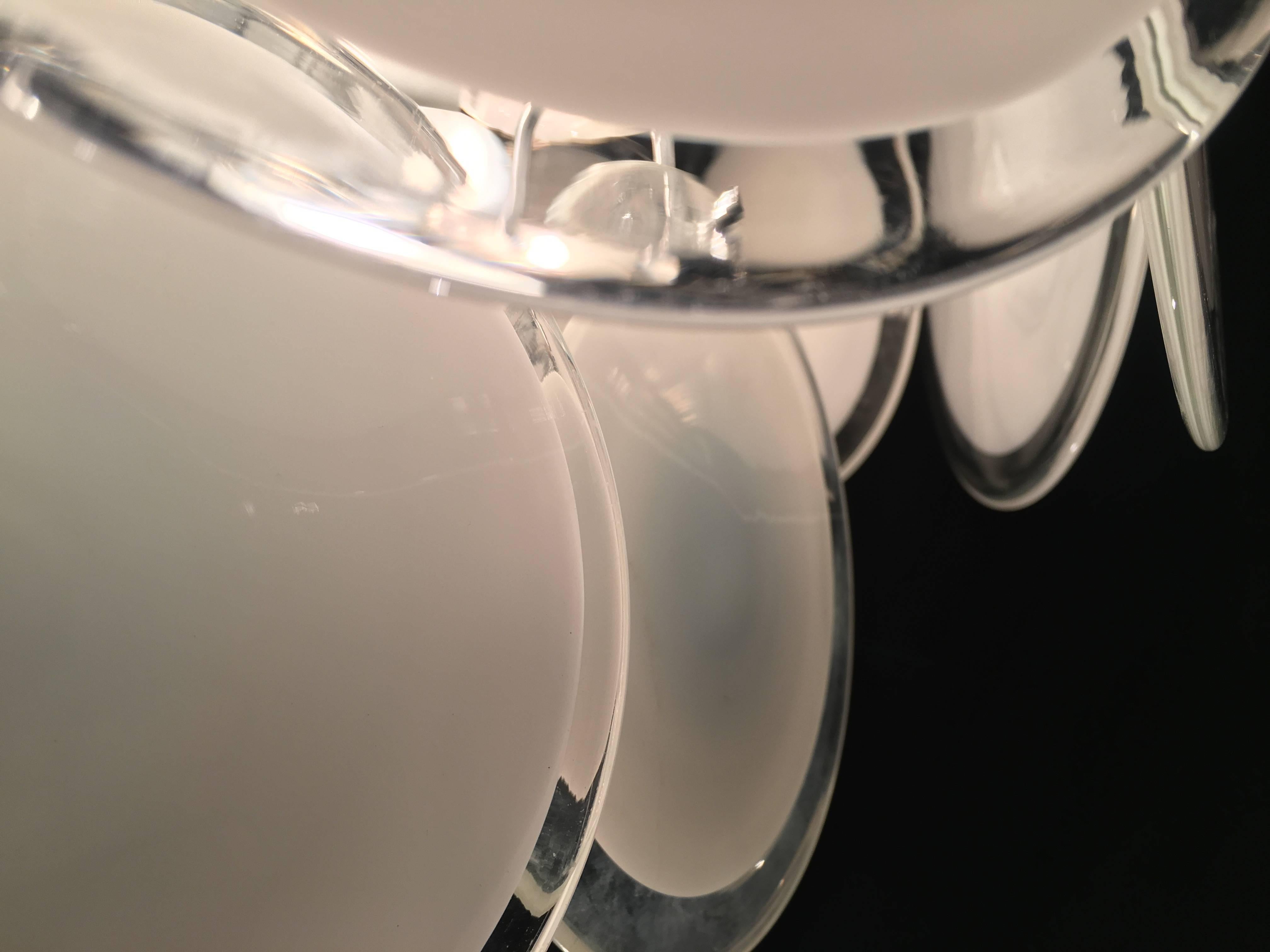 Incantevole lampadario Vistosi a disco di Murano, anni '70 in vendita 2
