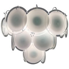 Incantevole lampadario Vistosi a disco di Murano, anni '70