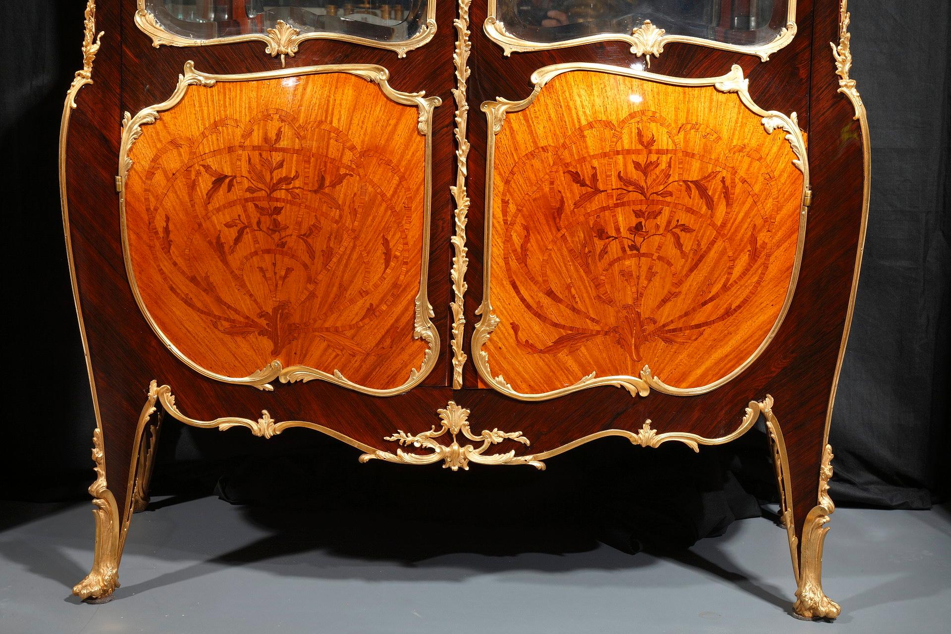 Gilt Vitrine Attributed to J.E. Zwiener and L. Messagé, France, Circa 1890 For Sale